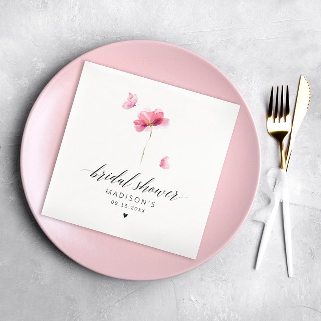 Servilleta De Papel Elegante Floral Bridal Shower Napkins (Subido por el creador)