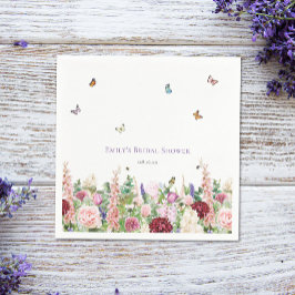 Servilleta De Papel Elegante Floral Butterfly Bridal Shower