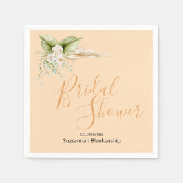 Servilleta De Papel Elegante Floral Corner Bridal Shower Template