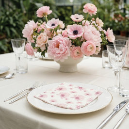 Servilleta De Papel Elegante Floral de Arte Fino Rosa Rubor para Boda