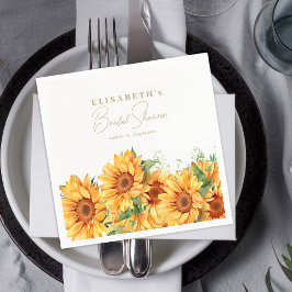 Servilleta De Papel Elegante floral girasol ducha de novia