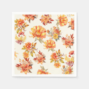 Servilleta De Papel Elegante floral otoñal
