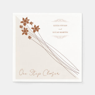 Servilleta De Papel Elegante Floral Otoño Boda Dos Lados