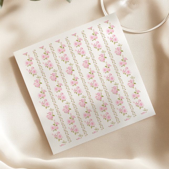 Servilleta De Papel Elegante Floral Rosa Blanco (Subido por el creador)