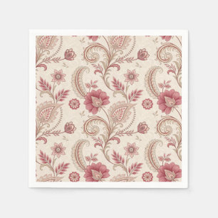 Servilleta De Papel Elegante Floral Rosa Caprichoso 