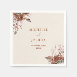 Servilleta De Papel Elegante Floral Rústico Otoño Boda
