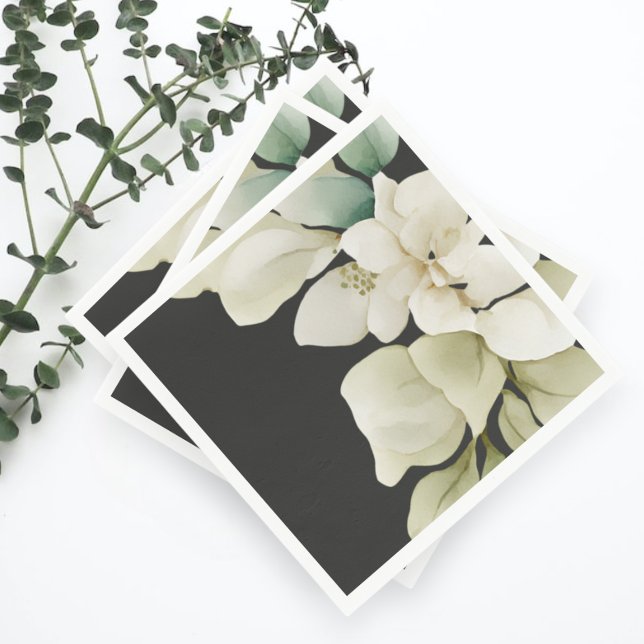 Servilleta De Papel Elegante Foliage de Boda Gris Verde Muerto (Elegant Wedding Foliage Muted Green and Grey Napkins from Ricaso)