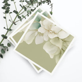 Servilleta De Papel Elegante follaje de bodas mutado verde