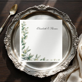 Servilleta De Papel Elegante fondo eucalipto hojas boda