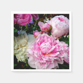 Servilleta De Papel Elegante foto de jardín florido de peonia blanca r