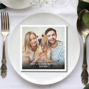 Servilleta De Papel Elegante Foto Personalizada Con Amor Perro Mascota