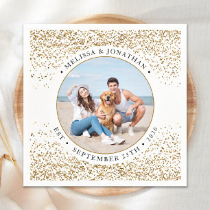 Servilleta De Papel Elegante foto Purpurina de oro personalizado de la