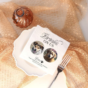 Servilleta De Papel Elegante Fotografía de Boda Minimalista con Mascot