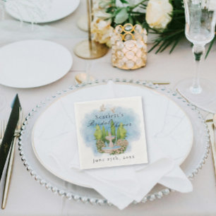 Servilleta De Papel Elegante Fuente palomas flores Bridal Shower