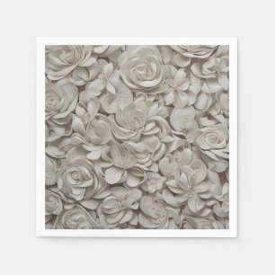 Servilleta De Papel Elegante Gardenia Patrón floral blanco