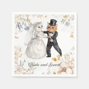 Servilleta De Papel Elegante gato Boda lindo y elegante gato