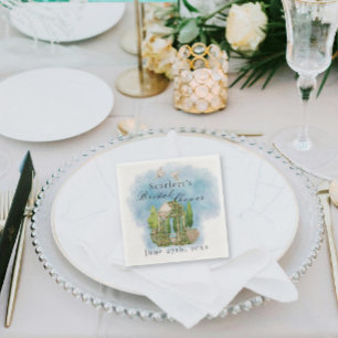 Servilleta De Papel Elegante Gazebo palomas flores Juego de Novia