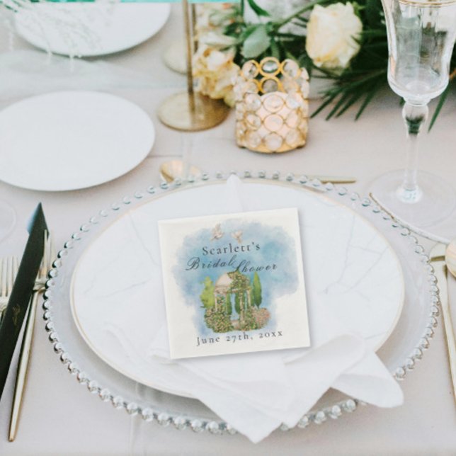 Servilleta De Papel Elegante Gazebo palomas flores Juego de Novia (Subido por el creador)