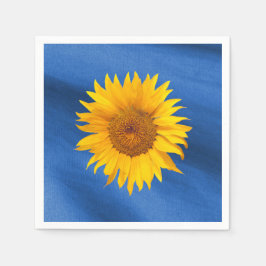 Servilleta De Papel Elegante girasol amarillo en el Boda azul real