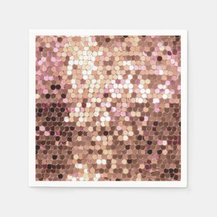Servilleta De Papel Elegante Glam Rosa Gold Rubor Confetti rosa