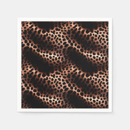 Servilleta De Papel Elegante Glam Rosa Oro Leopardo Negro