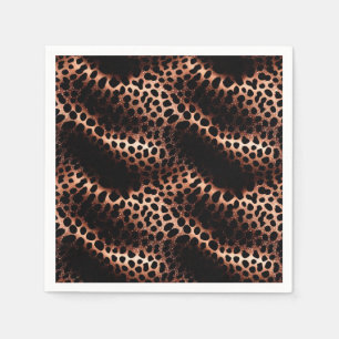 Servilleta De Papel Elegante Glam Rosa Oro Leopardo Negro