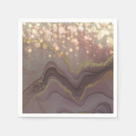 Servilleta De Papel Elegante goteo de Purpurina dorado