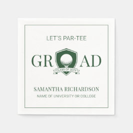 Servilleta De Papel Elegante graduación de golf verde y blanco moderno