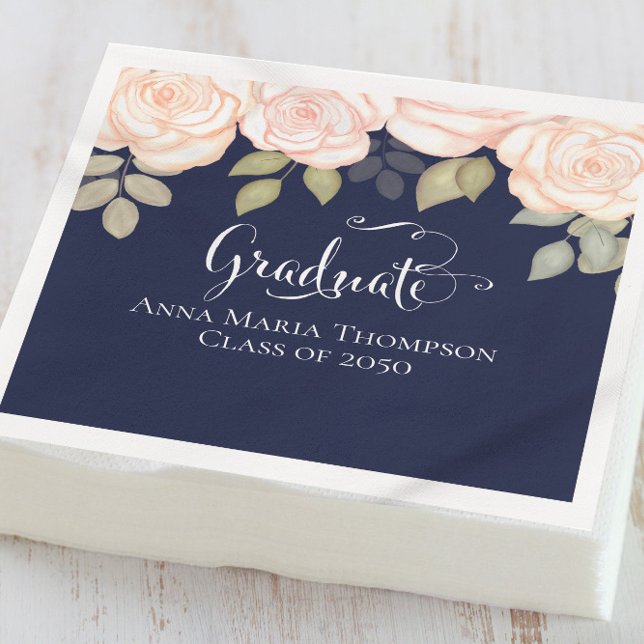Servilleta De Papel Elegante graduación de la moderna Marina floral Mi (Subido por el creador)