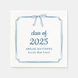 Servilleta De Papel Elegante Graduación De Personalizado Brillo Azul