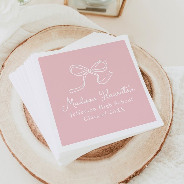 Servilleta De Papel Elegante Graduación Rosa Bow Vintage (Subido por el creador)