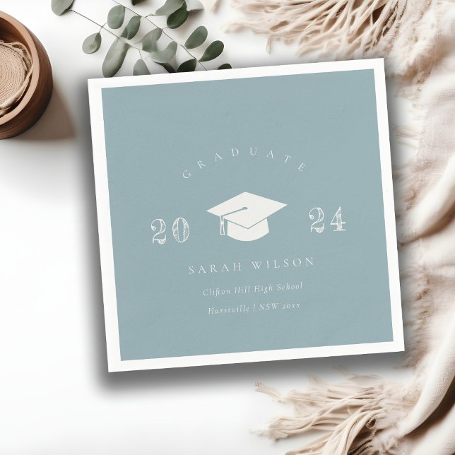 Servilleta De Papel Elegante Graduación Sencilla Mínima De Gris Azul D (Subido por el creador)
