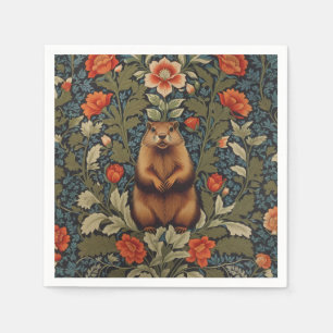Servilleta De Papel Elegante Groundhog William Morris inspirado