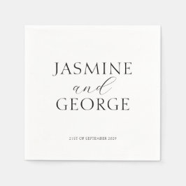 Servilleta De Papel Elegante guión Boda de Moda en blanco y negro
