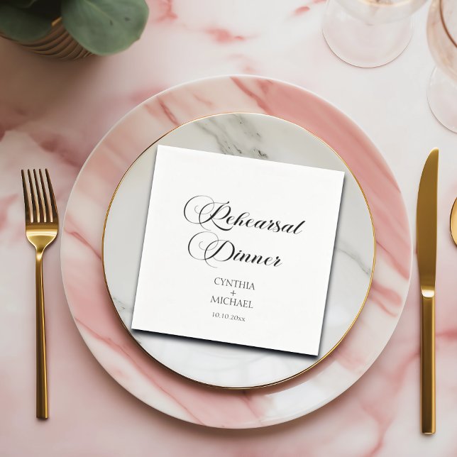 Servilleta De Papel Elegante guión Boda ensayar cena (Subido por el creador)