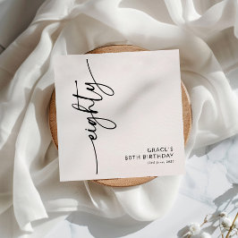 Servilleta De Papel Elegante guión Cumpleaños ochenta 80