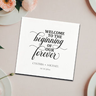 Servilleta De Papel Elegante guión de "nuestro eterno Boda"