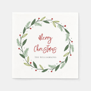 Servilleta De Papel Elegante guión de vacaciones de Navidades familiar