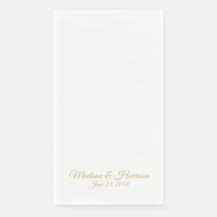 Servilleta De Papel Elegante guión dorado nombres personalizados boda 