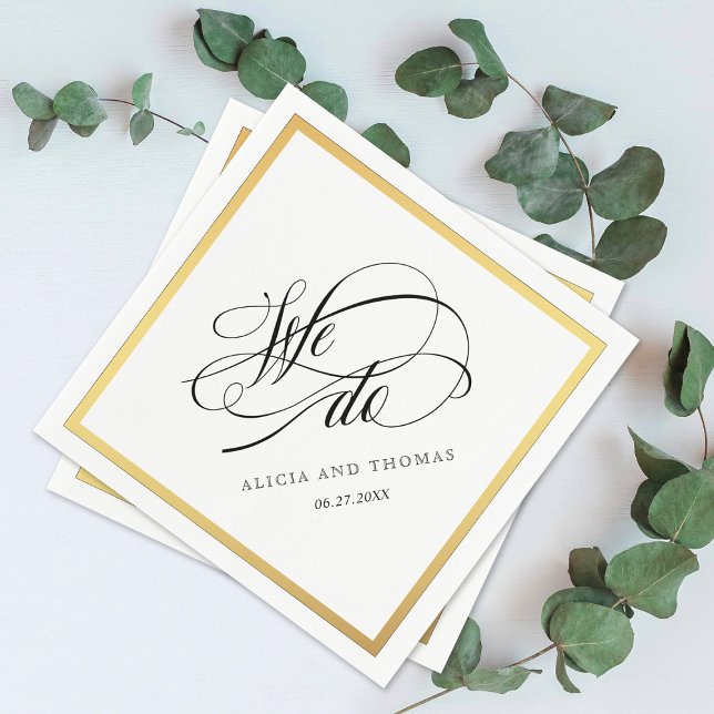 Servilleta De Papel Elegante guión florece Boda que hacemos (Subido por el creador)