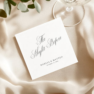 Servilleta De Papel Elegante guión La noche antes de la cena de ensayo