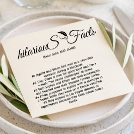 Servilleta De Papel Elegante guión moderno Fun Facts Bodas Napkins