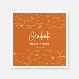 Servilleta De Papel Elegante guión naranja Licenciado en Matemáticas