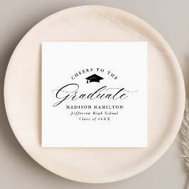 Servilleta De Papel Elegante guión negro saluda al graduado