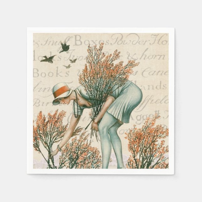 Servilleta De Papel Elegante guión rústico moderno cena clásica retro (Anverso)