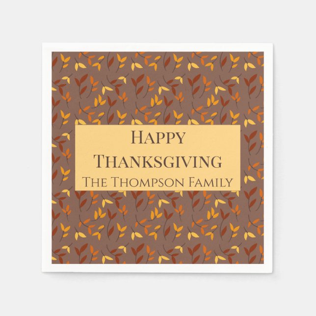 Servilleta De Papel Elegante hoja de otoño (Anverso)