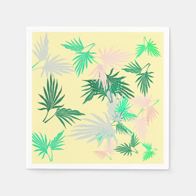 Servilleta de papel elegante hoja de palma verde p (Anverso)