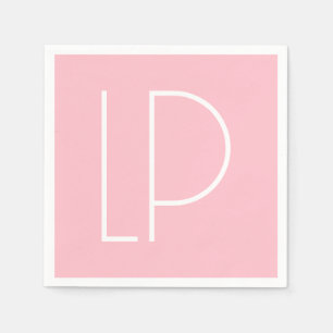 Servilleta De Papel Elegante inicial moderna minimalista en rosa paste