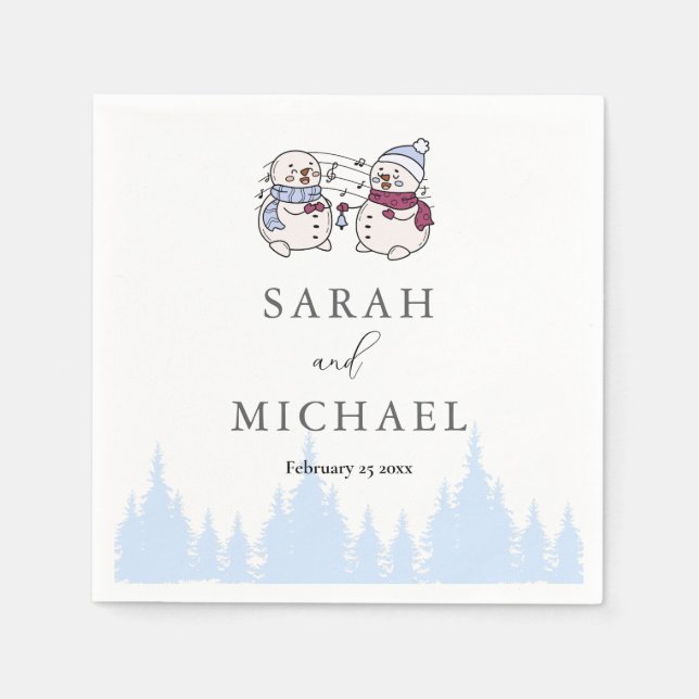 Servilleta De Papel Elegante invierno Wonderland Snowflakes (Anverso)