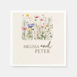 Servilleta De Papel Elegante invitación a la boda de Boho Wildflower